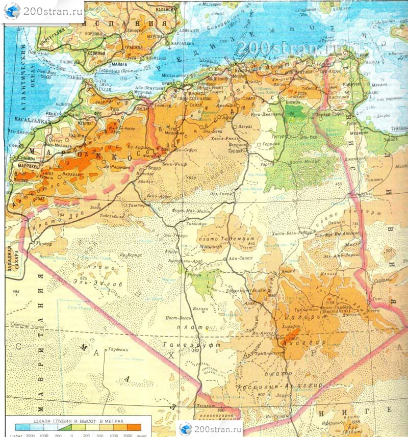 Карта Алжира | Map of Algeria