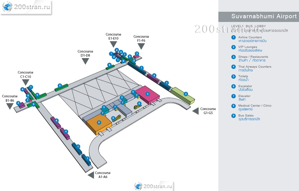 Схема аэропорта Бангкока 