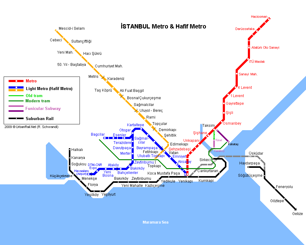 схема метро стамбула