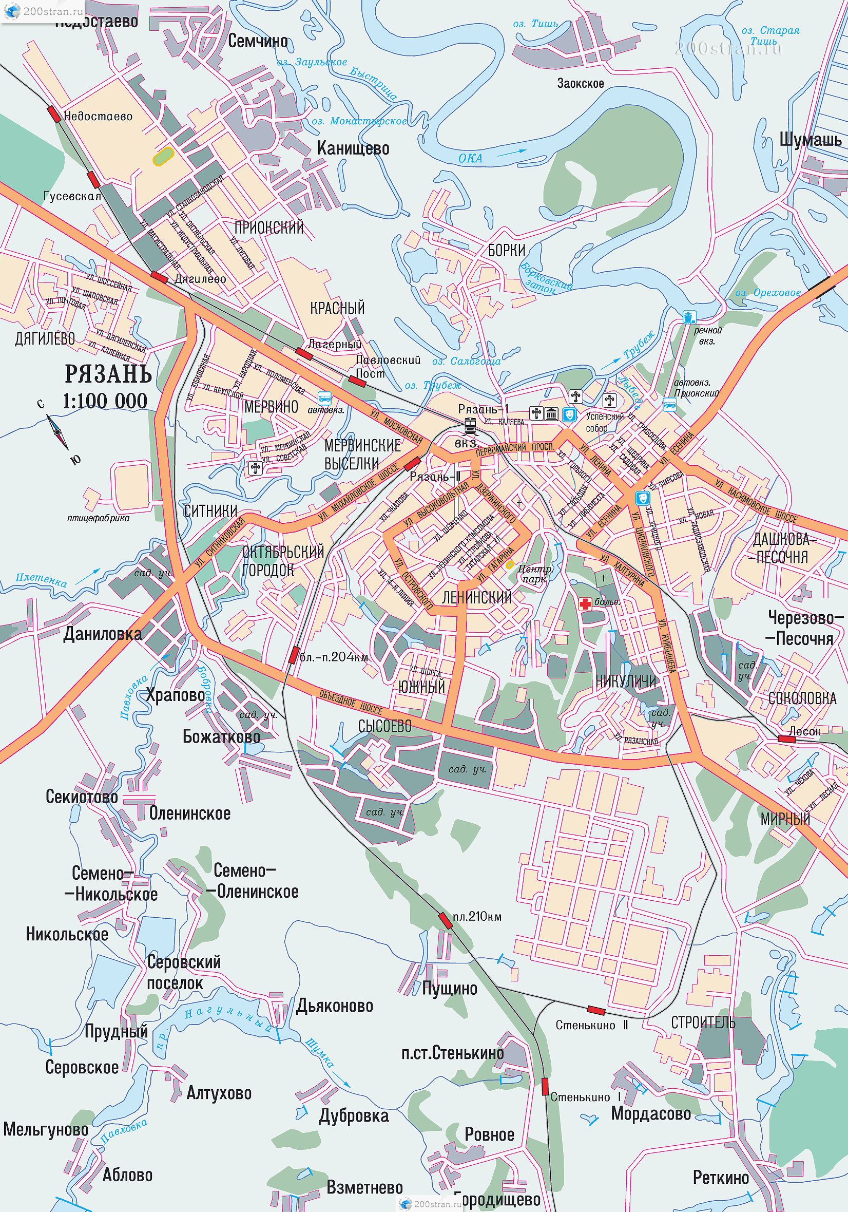 Карта Рязани Река Трубеж в Рязани. Что посмотреть в Рязани.
