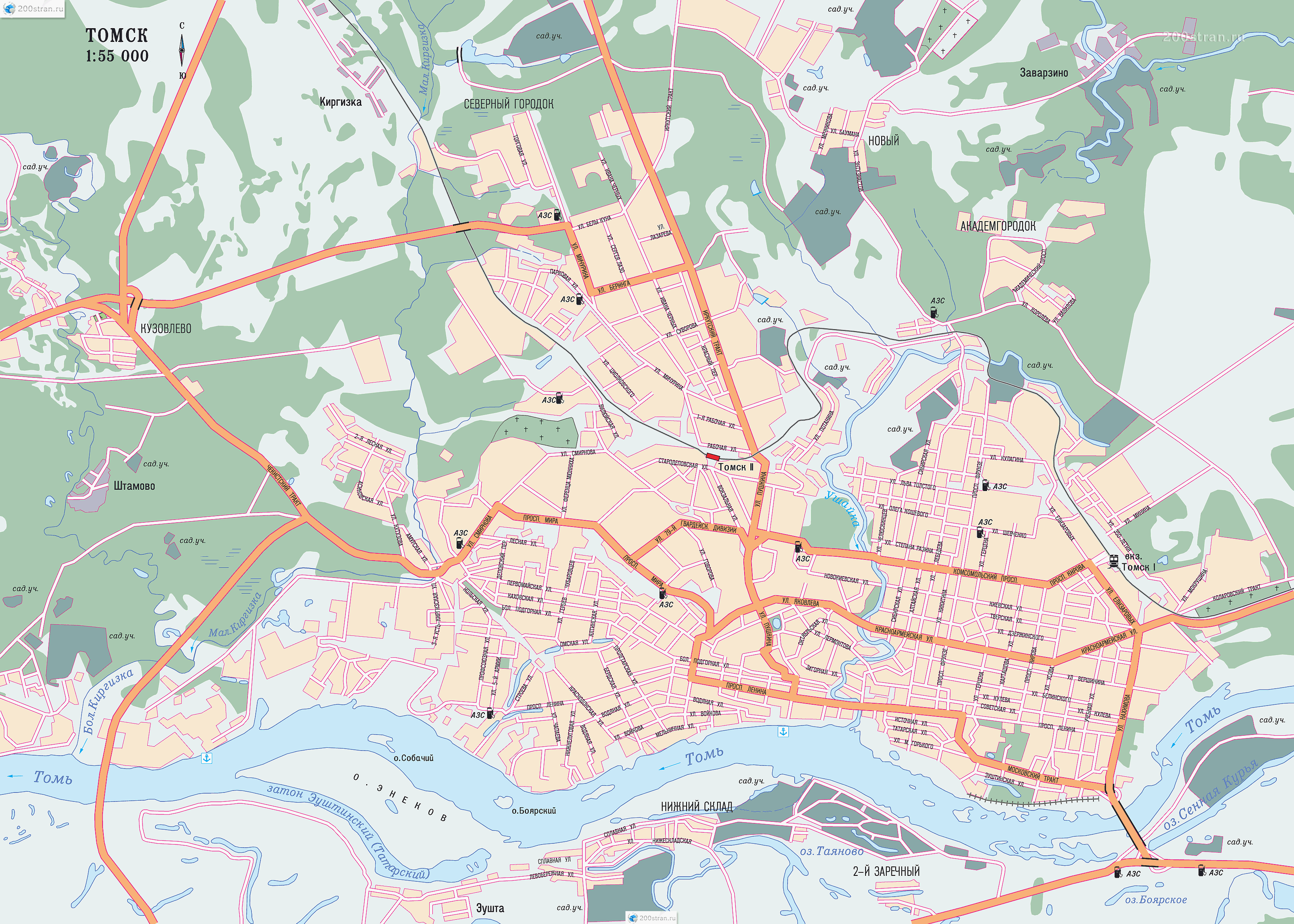 Карта Томска Map of Tomsk.