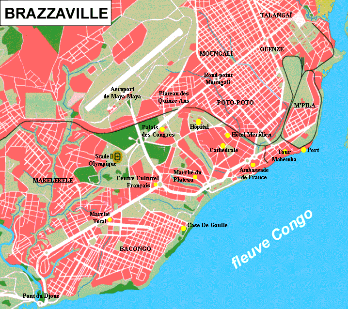 Карта Браззавиля | Map of Brazzaville