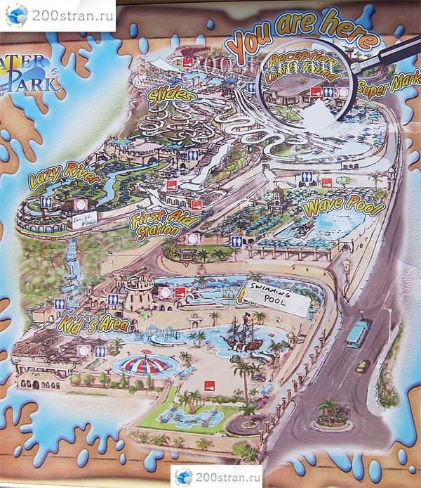 Карта аквапарка Фалираки (Water Park Faliraki) - о.Родос