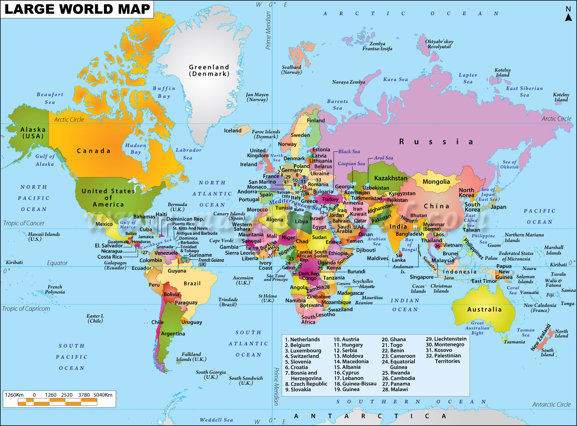 Политические карты мира - много, большие и очень подробные